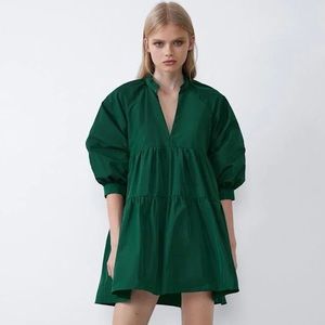 ZARA Voluminous Taffeta Mini Dress